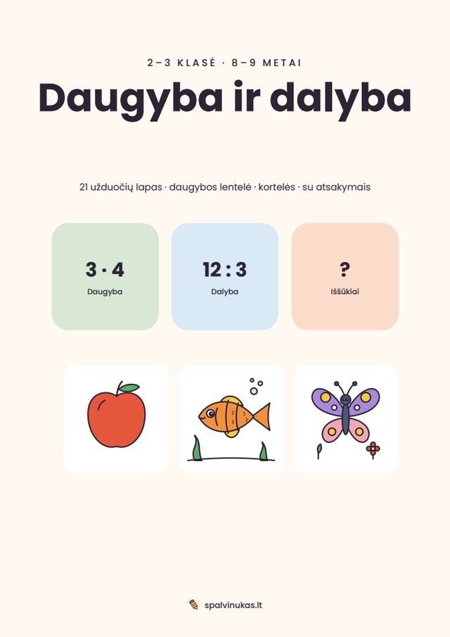 Daugyba ir dalyba – puslapio peržiūra