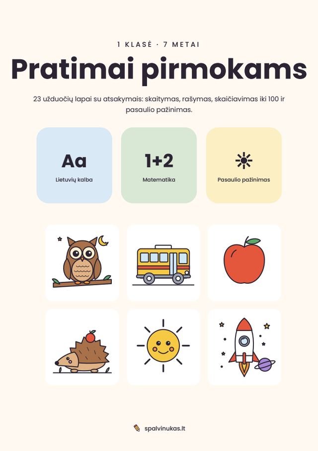 Pratimai pirmokams – puslapio peržiūra