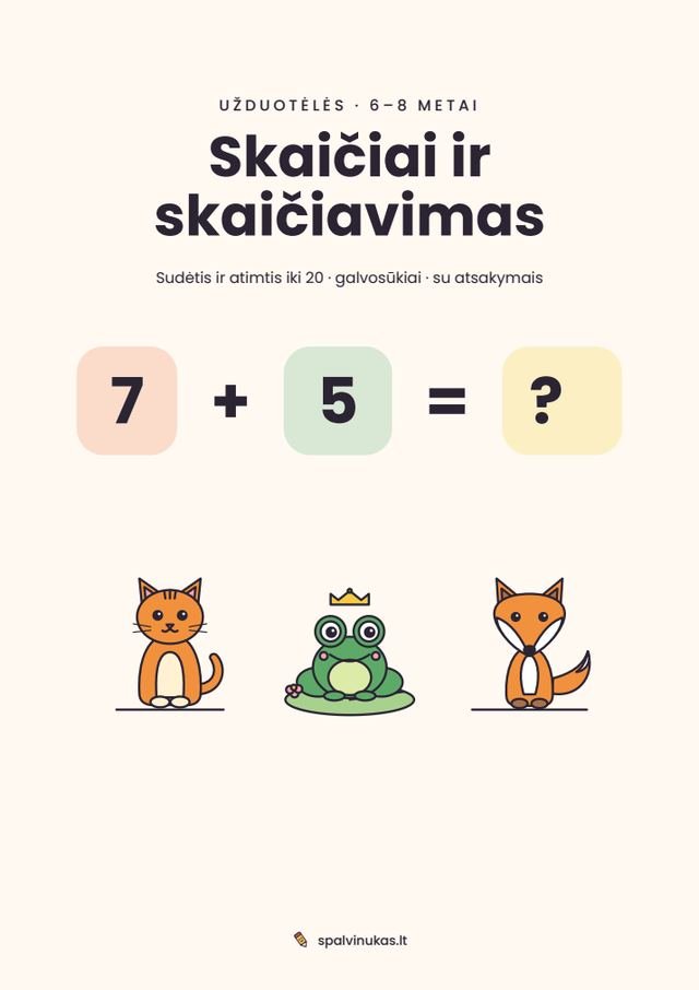 Skaičiai ir skaičiavimas – puslapio peržiūra